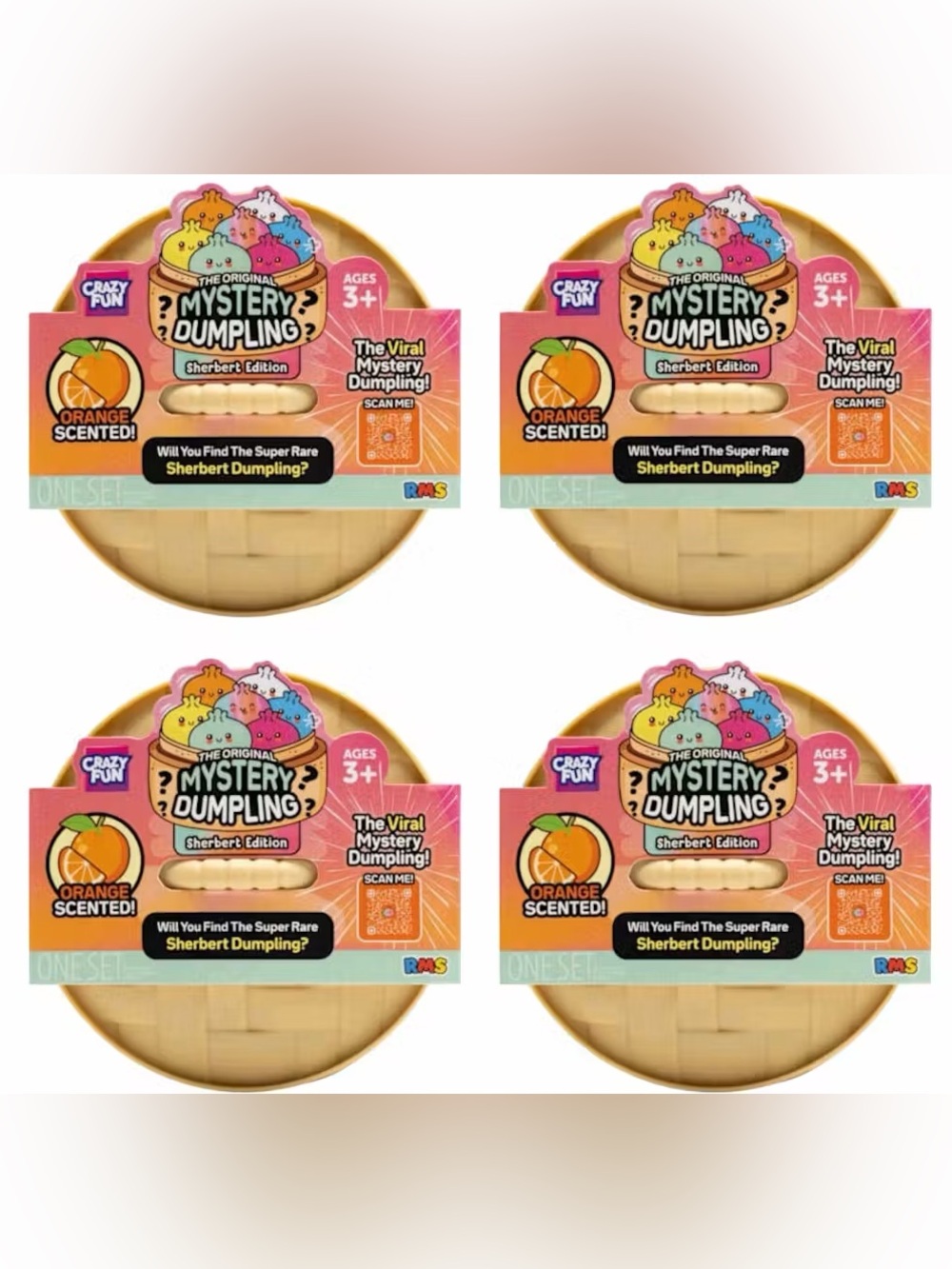 RMS Crazy Fun Mystery Dumpling Sherbert Edition Orange Scented 4 Pack